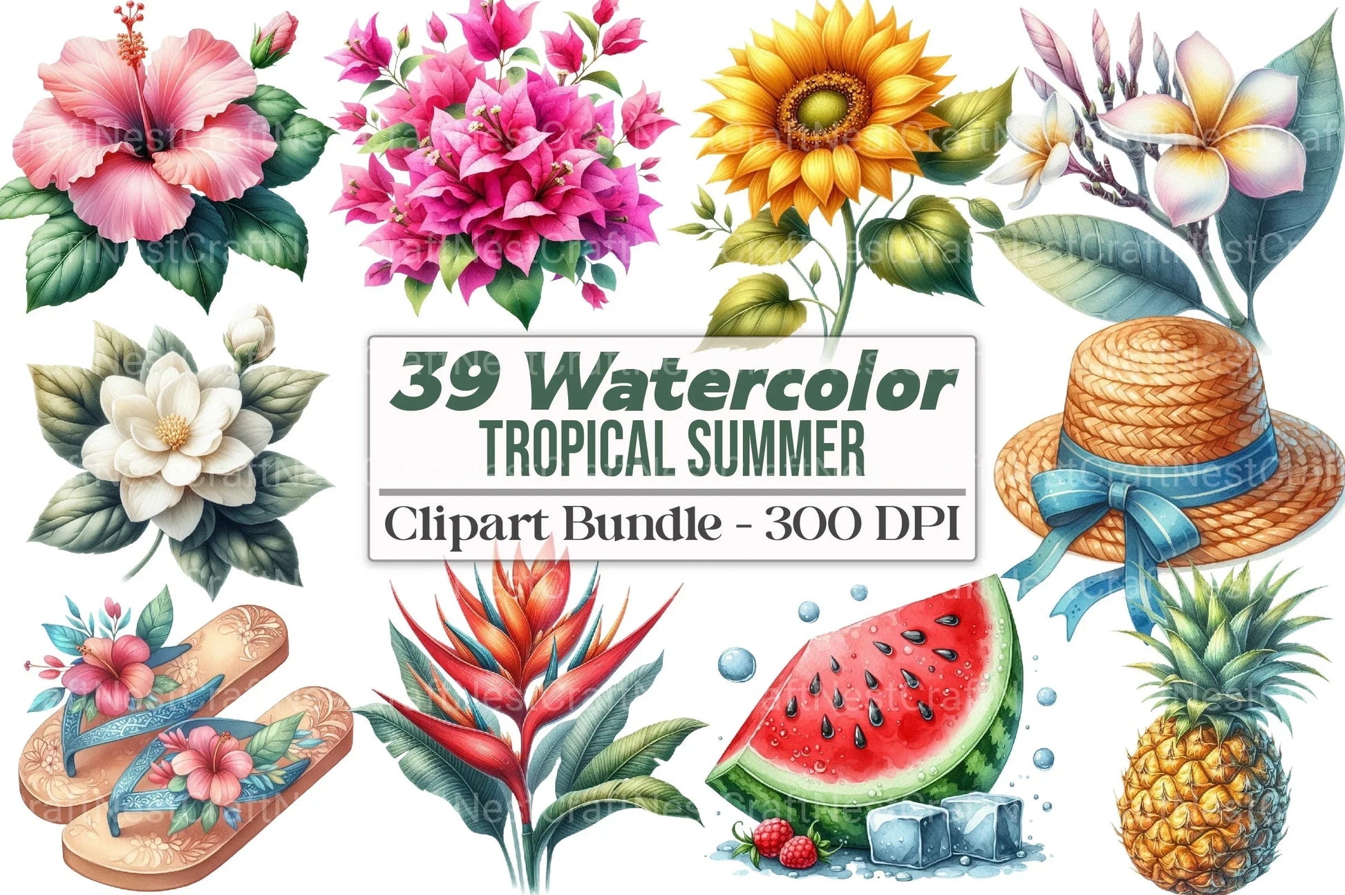 Tropical Summer Clipart Bundle 42 - CraftNest - Digital Crafting and Art