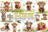 Summer Highland Cow Clipart Bundle