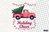 Vintage Pink Pickup Christmas Tree Clipart Bundle
