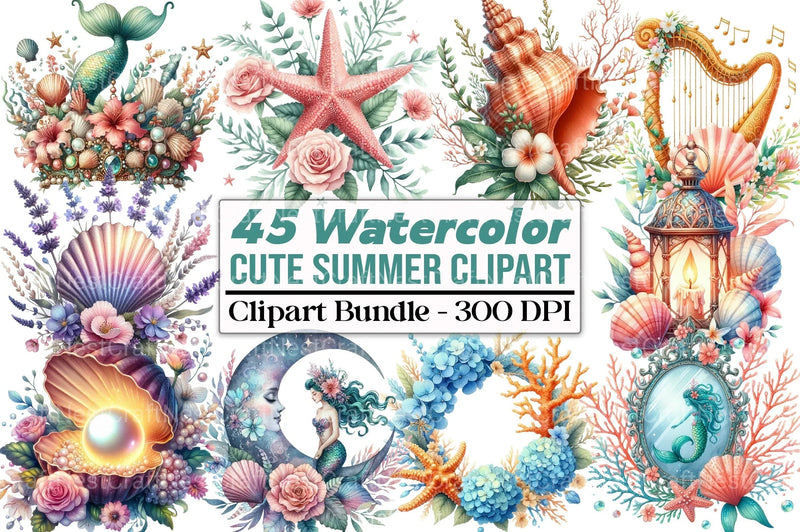 Cute Summer Clipart Bundle - CraftNest - Digital Crafting and Art