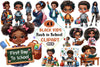 Black Kids Back to School Clipart Bundle
