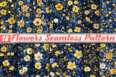 Flowers Seamless Pattern Digital Paper - CraftNest - Digital Crafting and Art