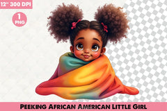Peeking African American Girl Clipart Bundle 2 - CraftNest - Digital Crafting and Art