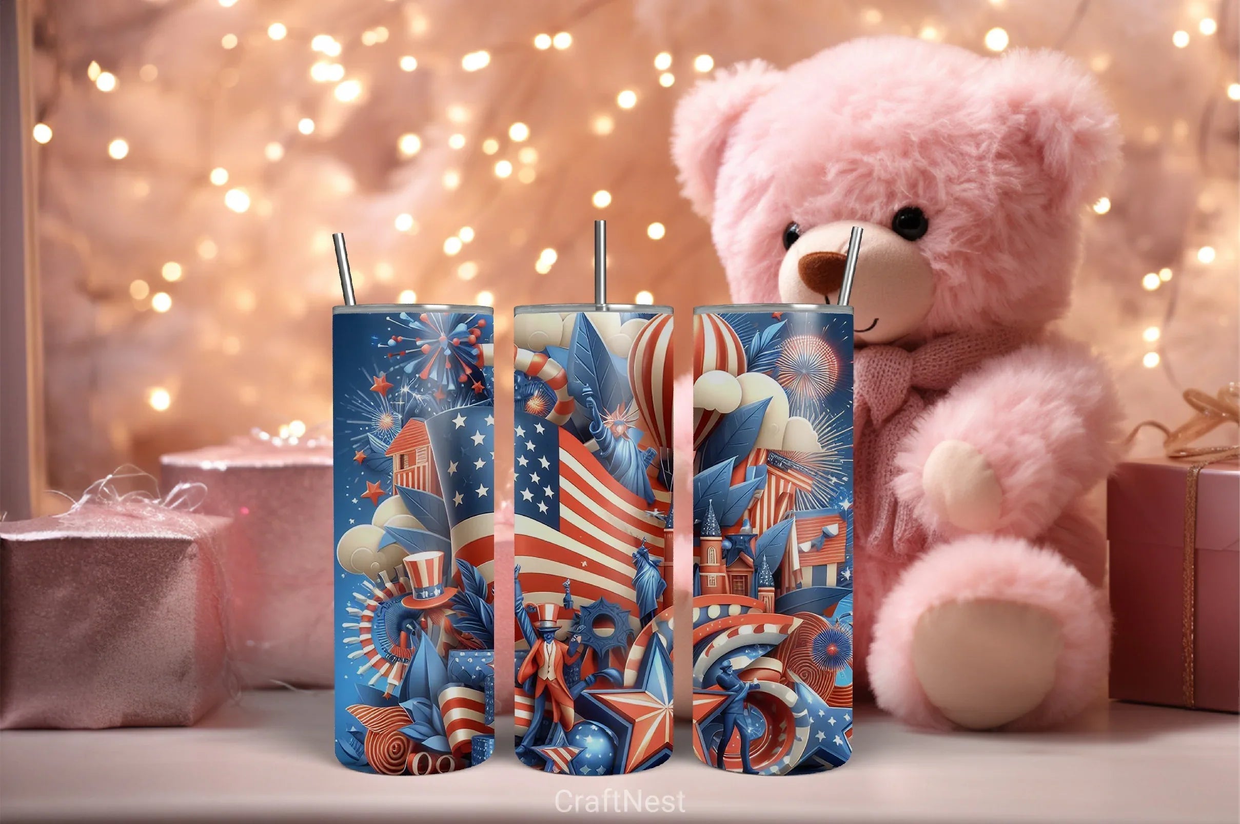 4th of July Tumbler Wrap Bundle 146 - CraftNest - Digital Crafting and Art