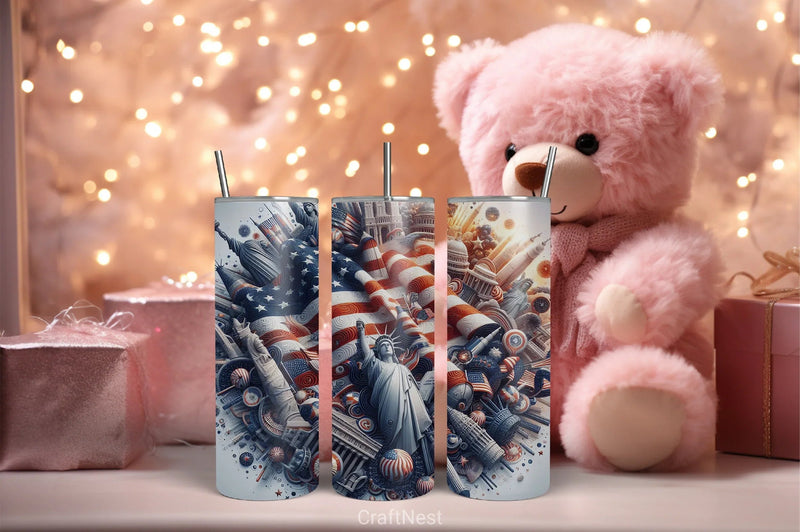 4th of July Tumbler Wrap Bundle 149 - CraftNest - Digital Crafting and Art