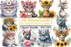Cat Breeds Flower Crowns Clipart Bundle
