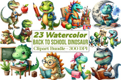 Dinosaur Back to School Clipart Bundle - CraftNest - Digital Crafting and Art