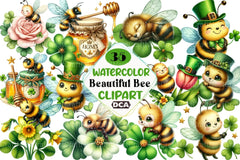 St. Patrick's Day Bee Clipart Bundle - CraftNest - Digital Crafting and Art