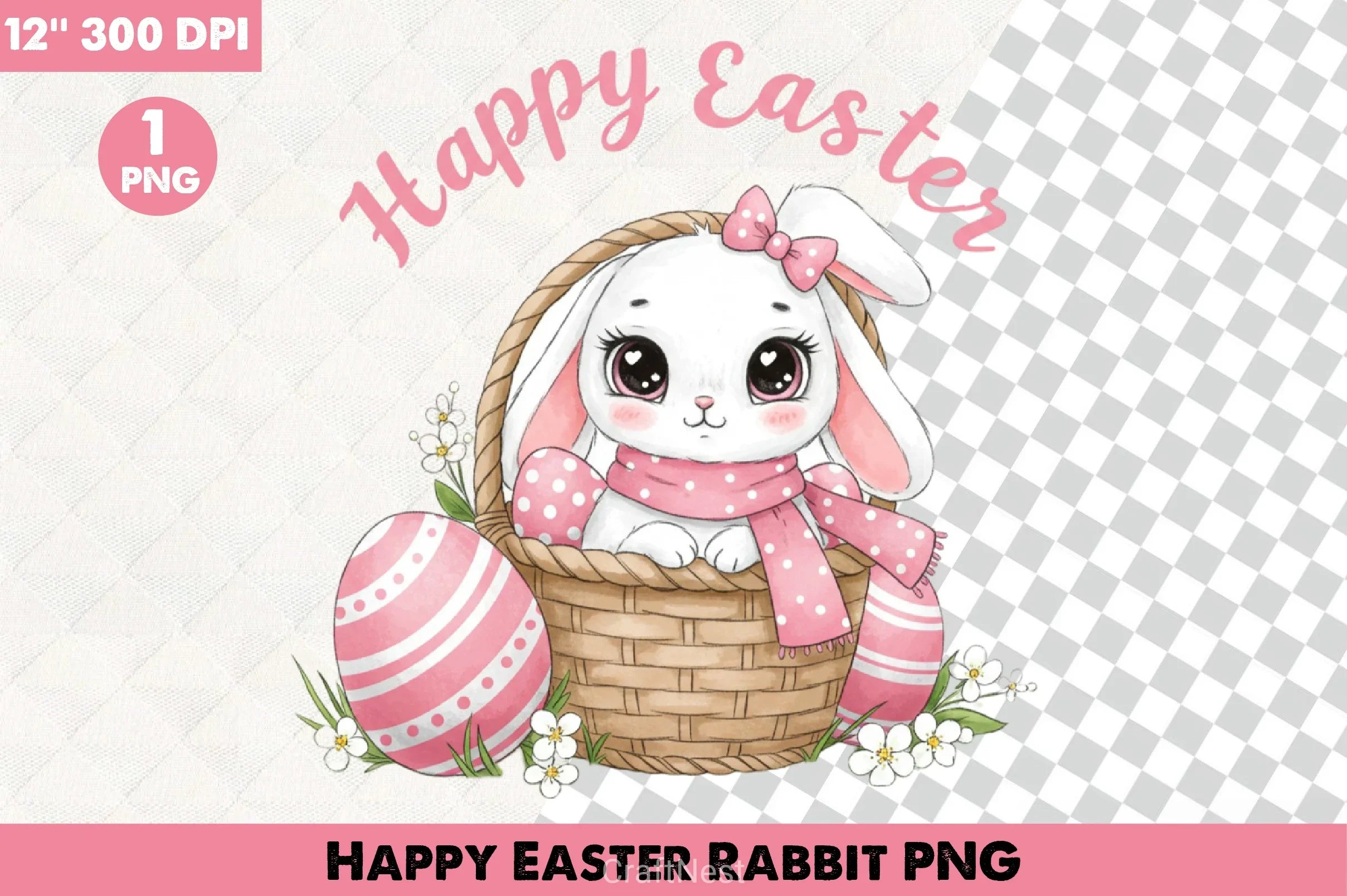 Happy Easter Rabbit Clipart Bundle 4 - CraftNest - Digital Crafting and Art