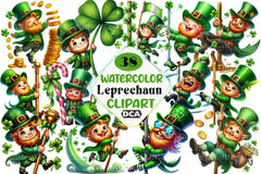 Green Leprechaun Dancing Pole Clipart Bundle - CraftNest - Digital Crafting and Art