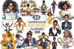 Black Lady Boss Clipart Bundle - CraftNest - Digital Crafting and Art