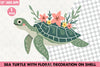 Sea Turtle Floral Shell Clipart Bundle