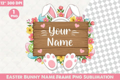 Easter Bunny Name Frame Clipart Bundle  3 - CraftNest - Digital Crafting and Art