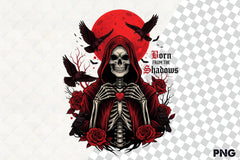 Red Moon Skeleton & Crows Clipart Bundle - CraftNest - Digital Crafting and Art