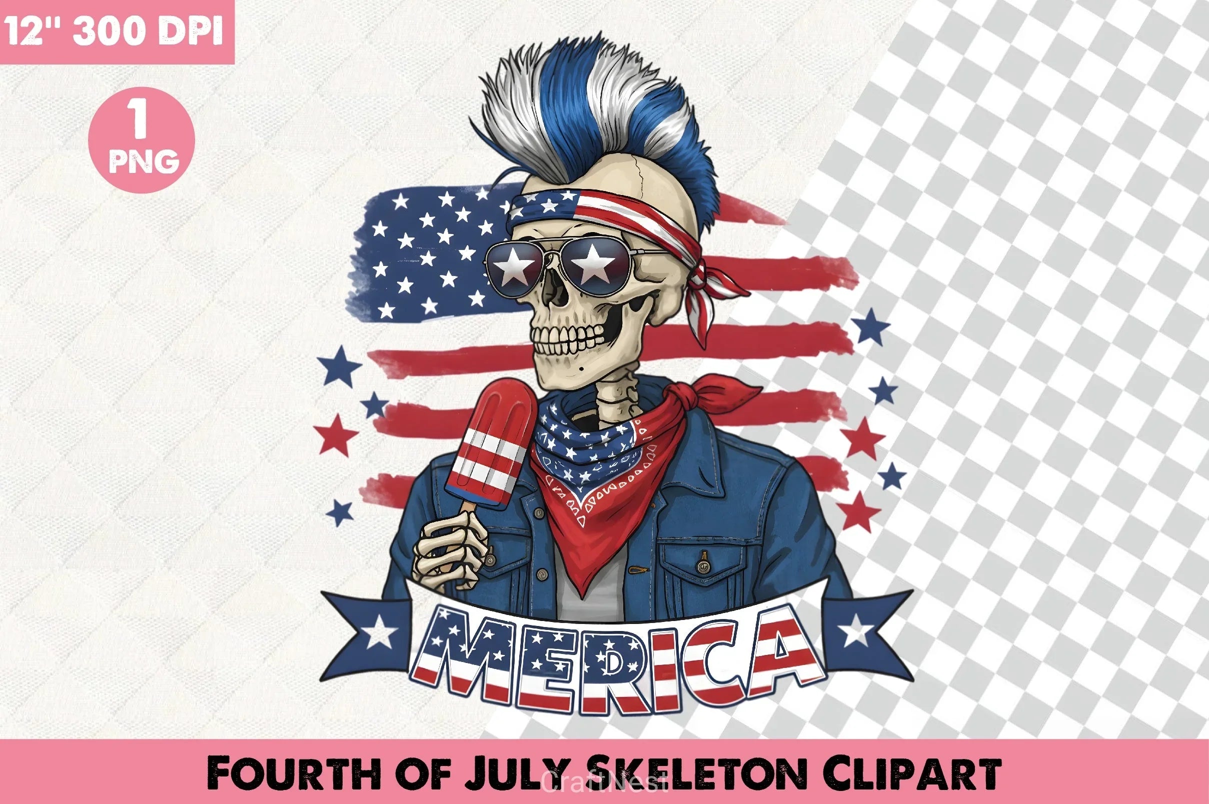 Fourth of July Skeleton Clipart Bundle - CraftNest - Digital Crafting and Art