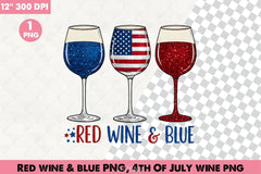 Red Wine & Blue 4th July Clipart Bundle - CraftNest - Digital Crafting and Art