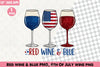 Red Wine & Blue 4th July Clipart Bundle