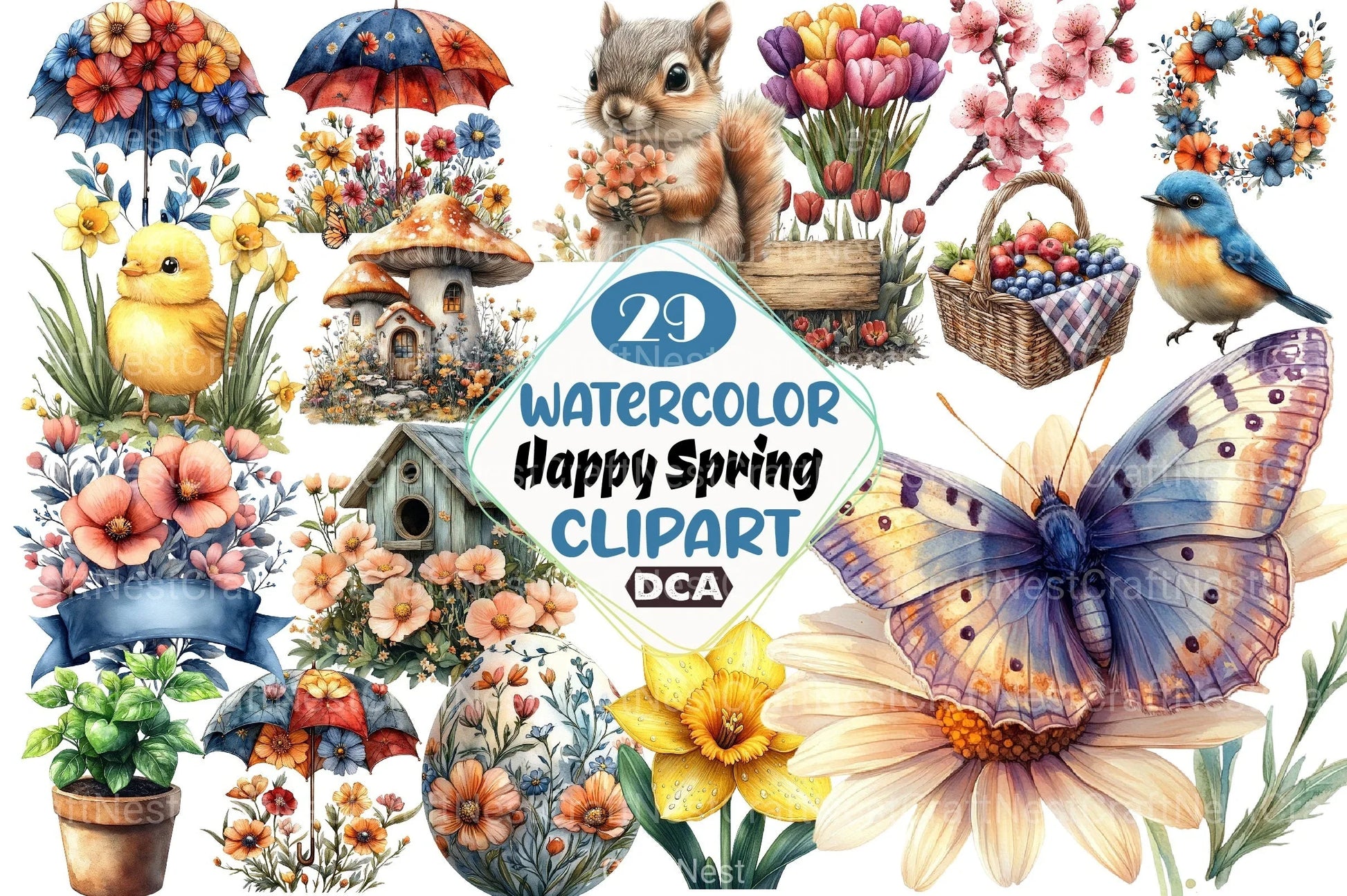 Happy Spring Clipart Bundle 6 - CraftNest - Digital Crafting and Art