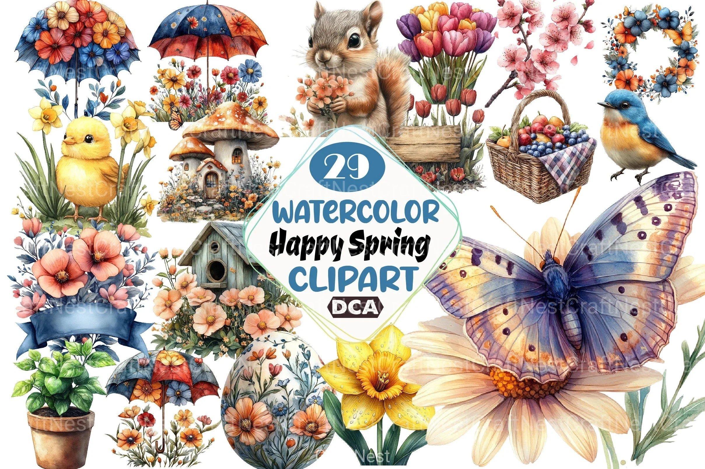 Happy Spring Clipart Bundle 6 - CraftNest - Digital Crafting and Art