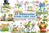 Spring Funny Frog Clipart Bundle