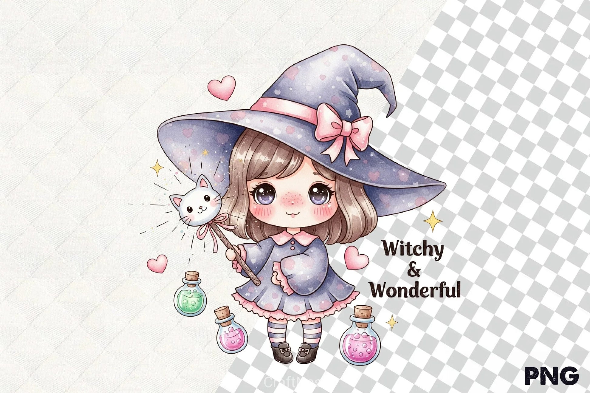 Cute Witch Clipart Bundle - CraftNest - Digital Crafting and Art