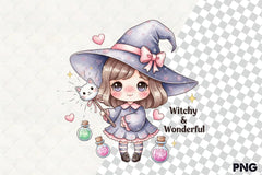 Cute Witch Clipart Bundle - CraftNest - Digital Crafting and Art