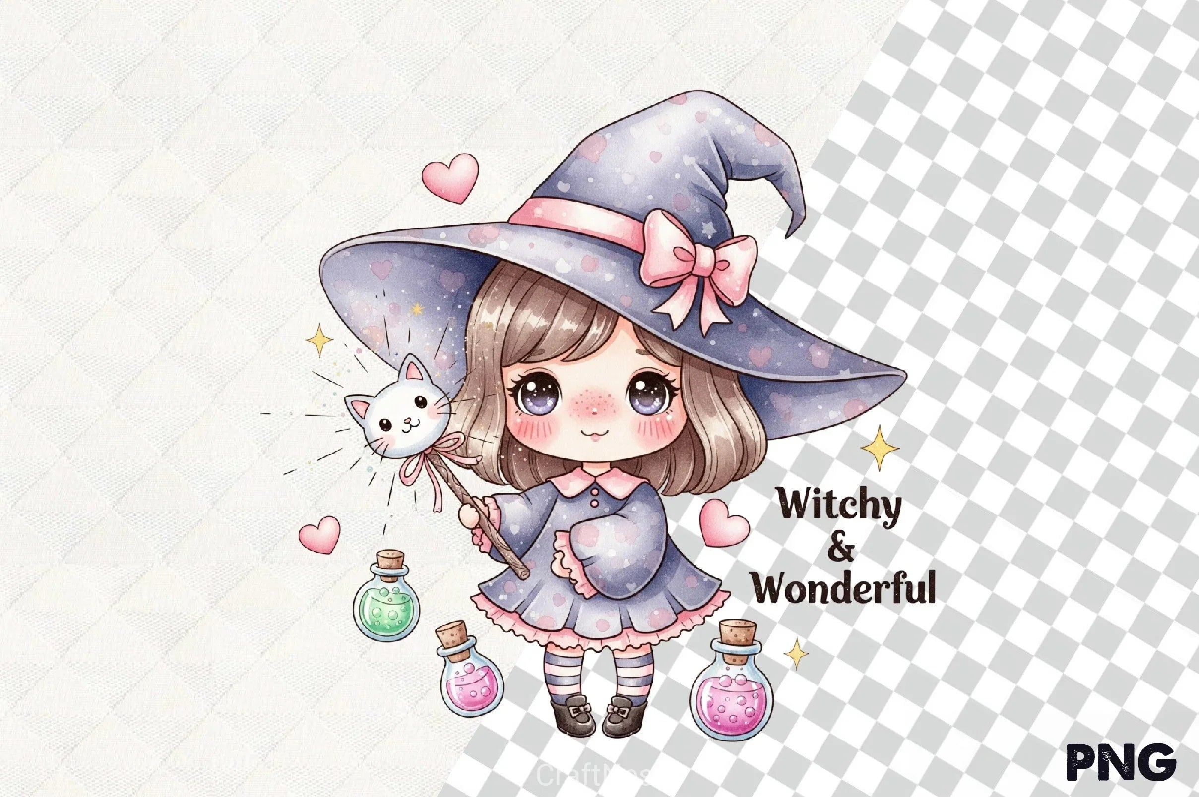 Cute Witch Clipart Bundle - CraftNest - Digital Crafting and Art