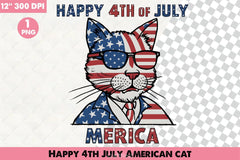 Happy 4th July Cat Clipart Bundle   3 - CraftNest - Digital Crafting and Art