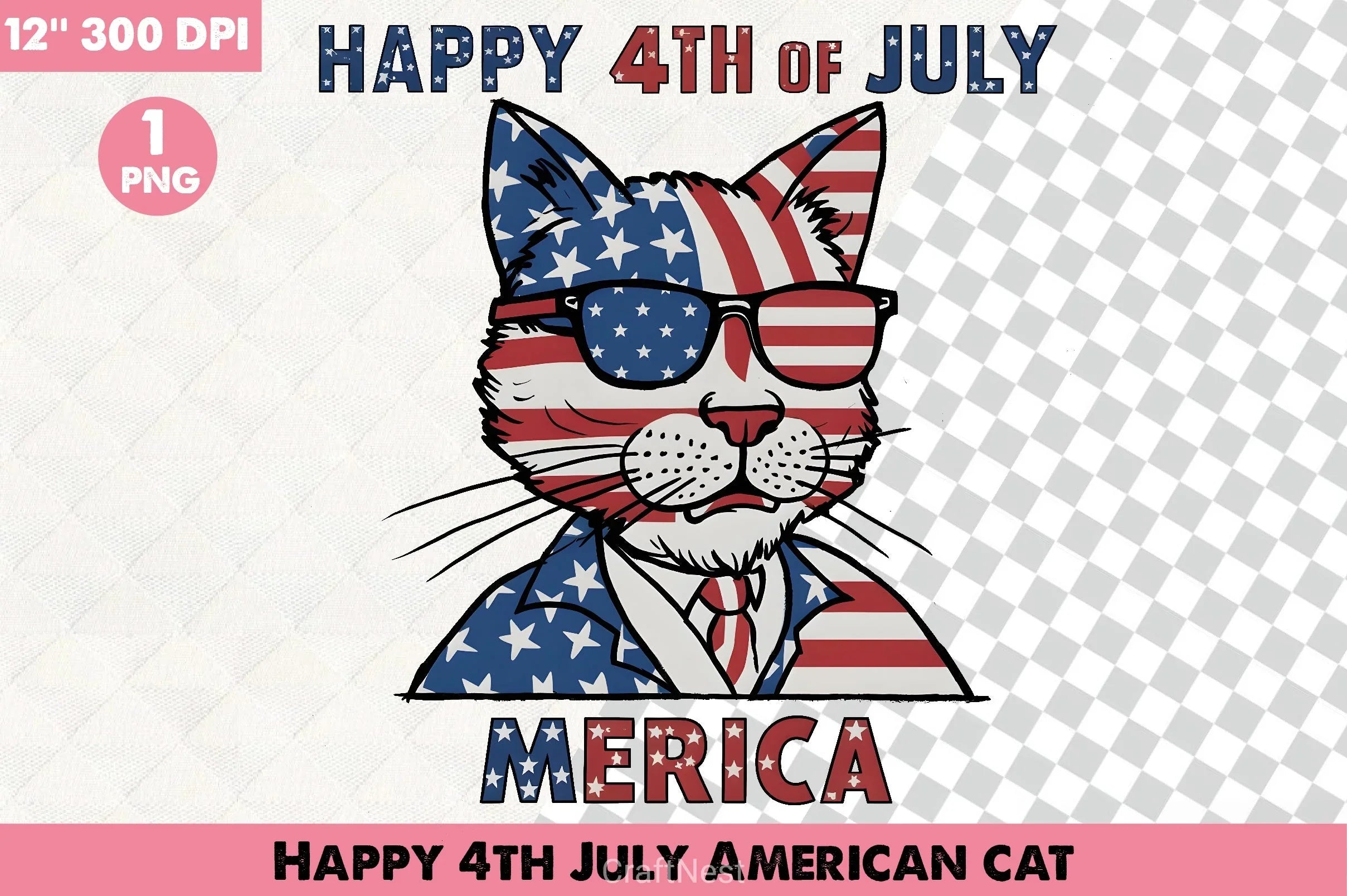 Happy 4th July Cat Clipart Bundle   3 - CraftNest - Digital Crafting and Art