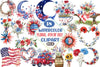 Floral 4th of July Clipart Bundle