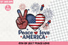 4th of July Peace Love Clipart Bundle