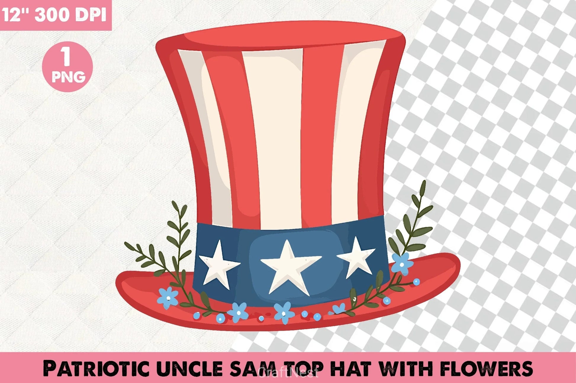 Patriotic Uncle Sam Hat Clipart Bundle - CraftNest - Digital Crafting and Art