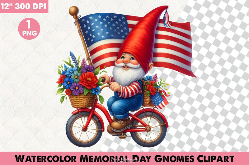 Memorial Day Gnomes Clipart Bundle 3 - CraftNest - Digital Crafting and Art
