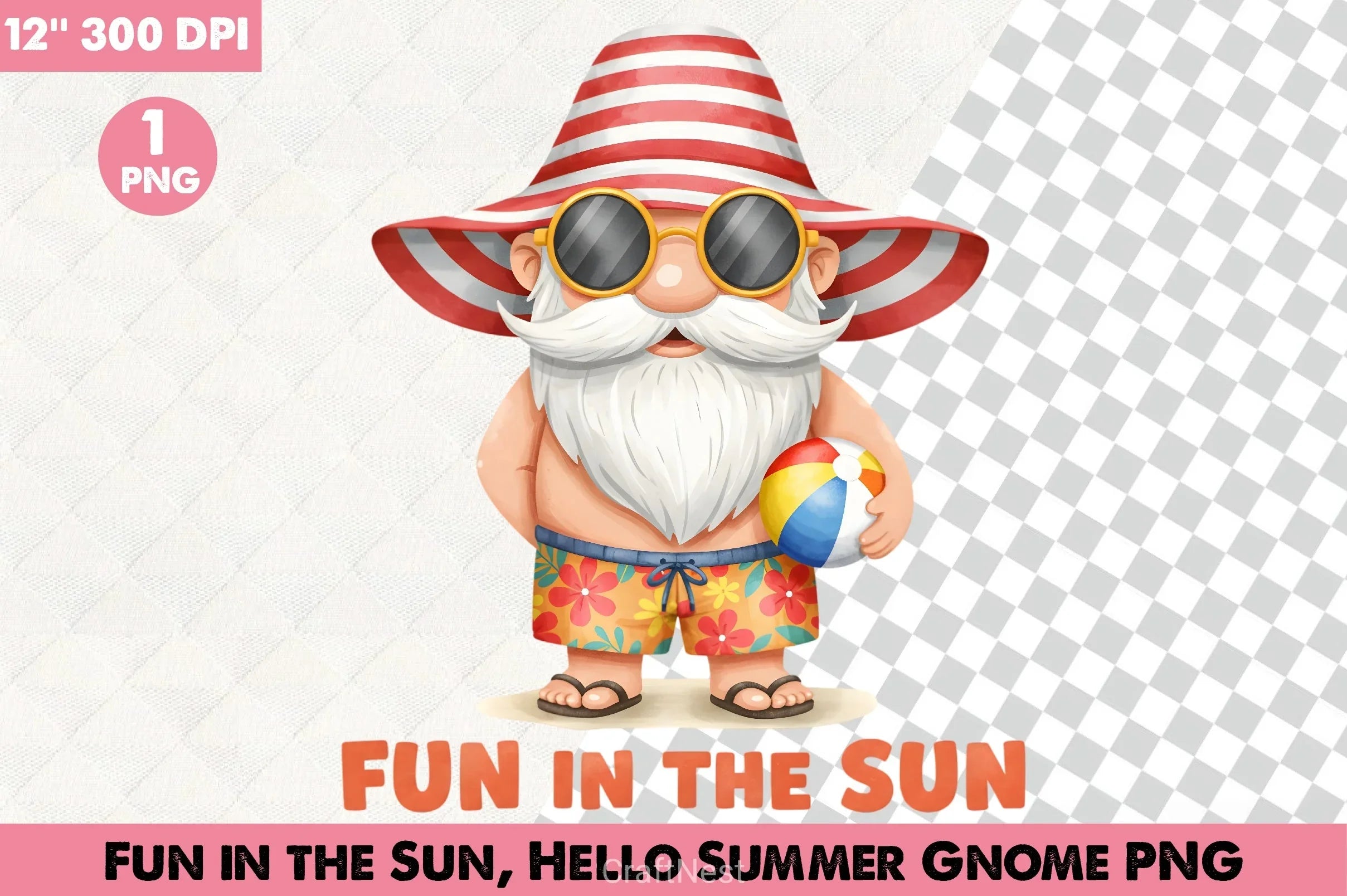 Fun In The Sun: Summer Gnome Clipart Bundle - CraftNest - Digital Crafting and Art