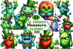 St. Patrick's Day Monsters Clipart Bundle - CraftNest - Digital Crafting and Art