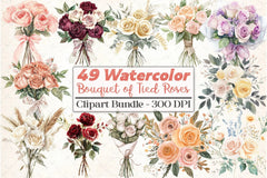 Boho Roses Clipart Bundle - CraftNest - Digital Crafting and Art