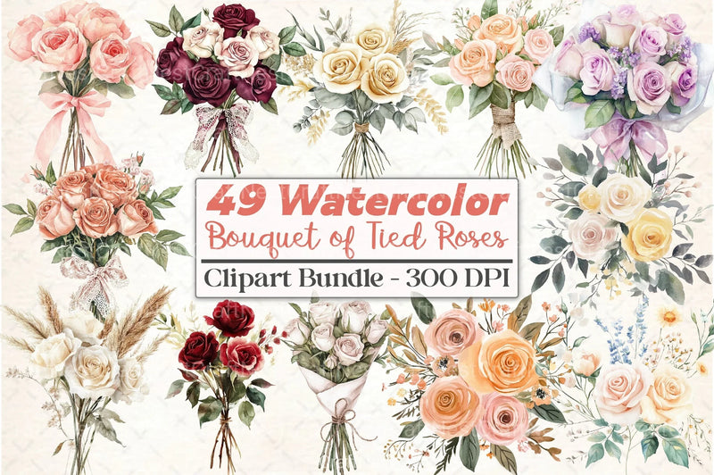 Boho Roses Clipart Bundle - CraftNest - Digital Crafting and Art