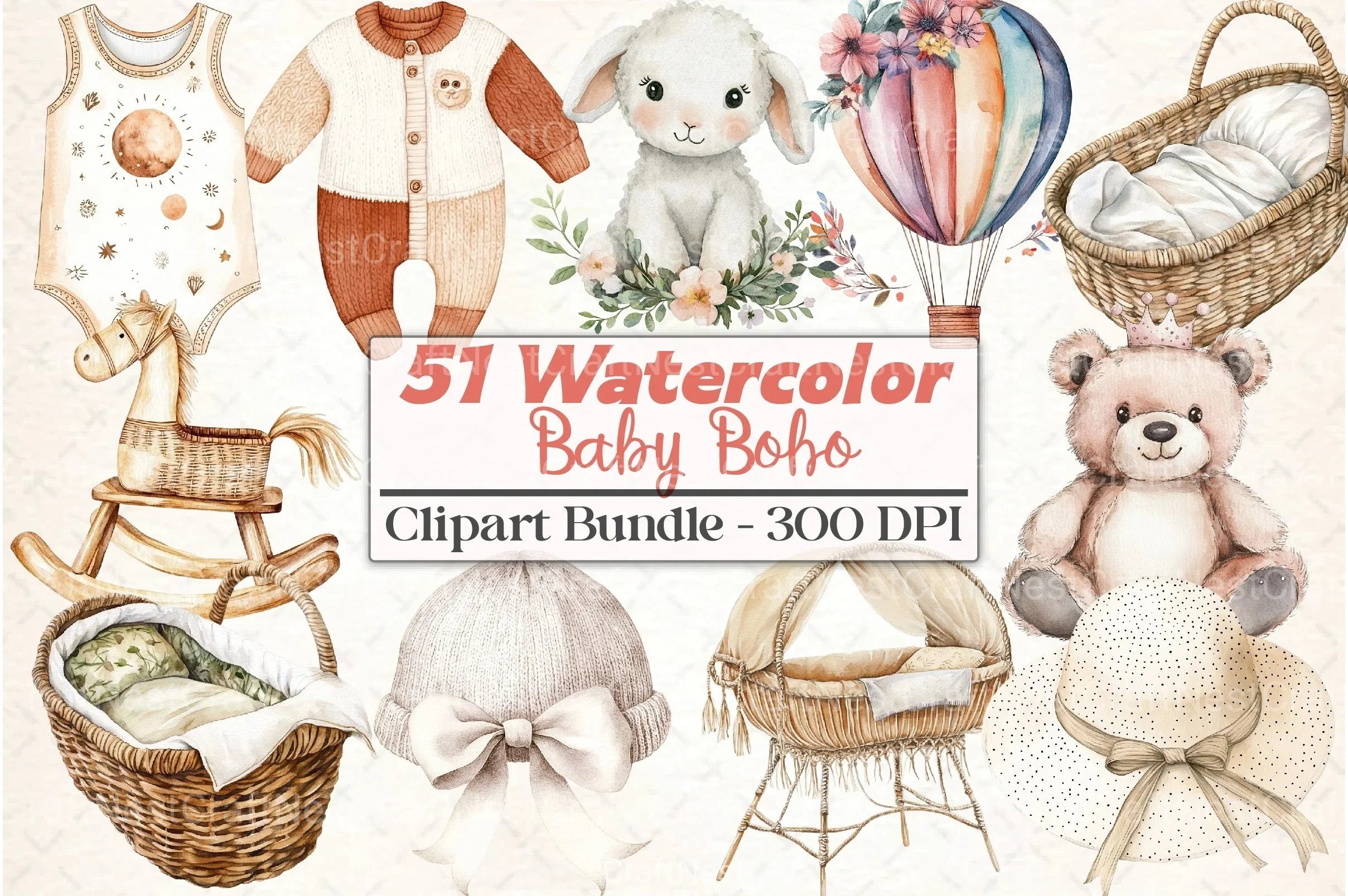 Baby Boho Clipart Bundle - CraftNest - Digital Crafting and Art