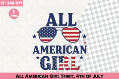 All American Girl Shirt 4th of July Clipart Bundle - CraftNest - Digital Crafting and Art
