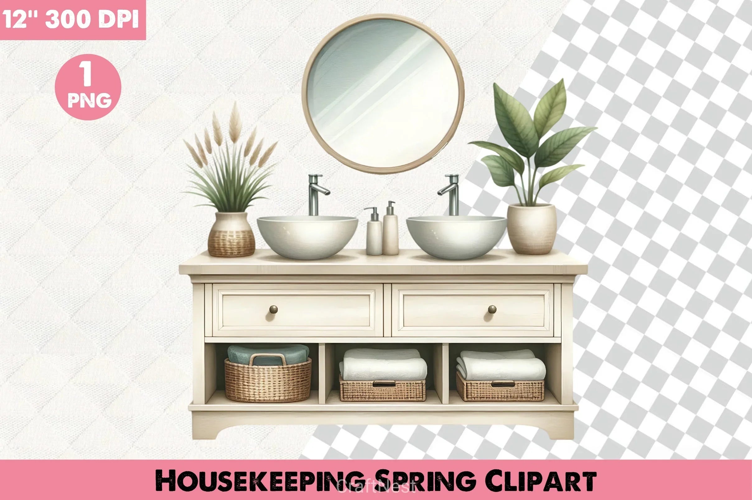 Housekeeping Spring Clipart Bundle - CraftNest - Digital Crafting and Art