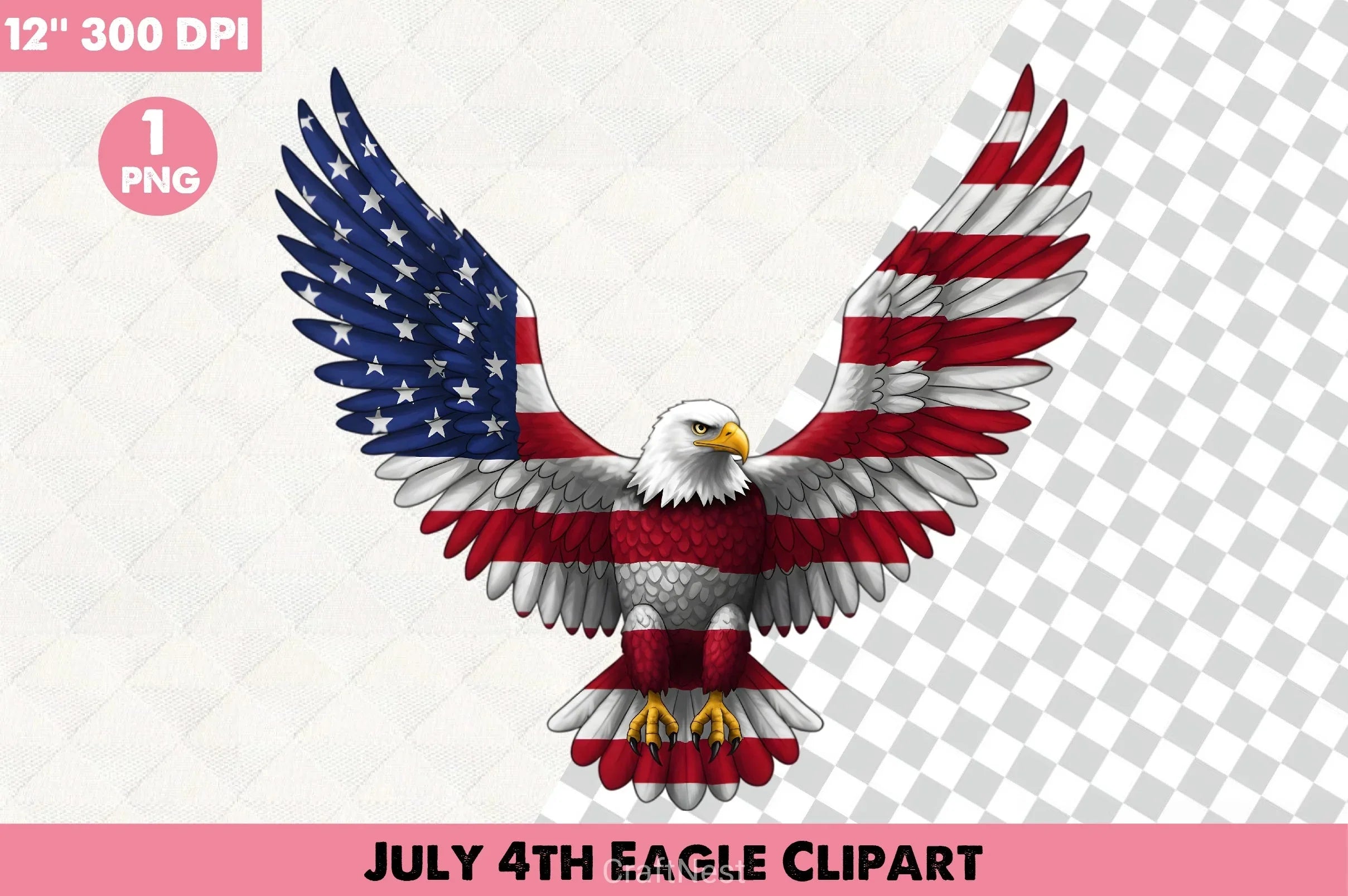 July 4th Eagle Clipart Bundle - CraftNest - Digital Crafting and Art
