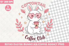 Retro Easter Bunny Iced Coffee Clipart Bundle - CraftNest - Digital Crafting and Art