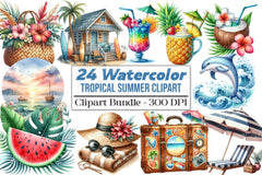 Tropical Summer Vacation Beach Clipart Bundle 99 - CraftNest - Digital Crafting and Art