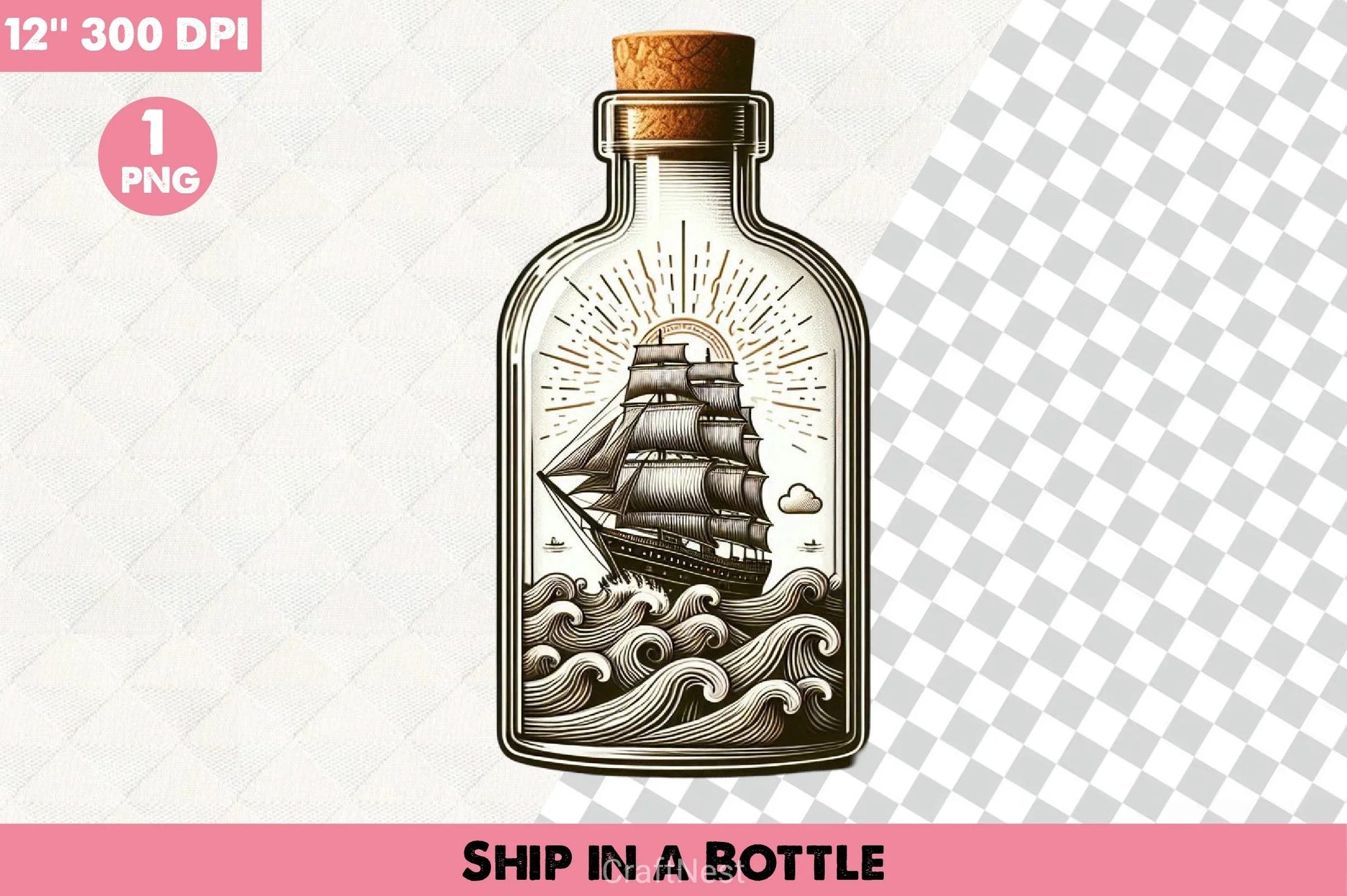 Ship In A Bottle Clipart Bundle - CraftNest - Digital Crafting and Art
