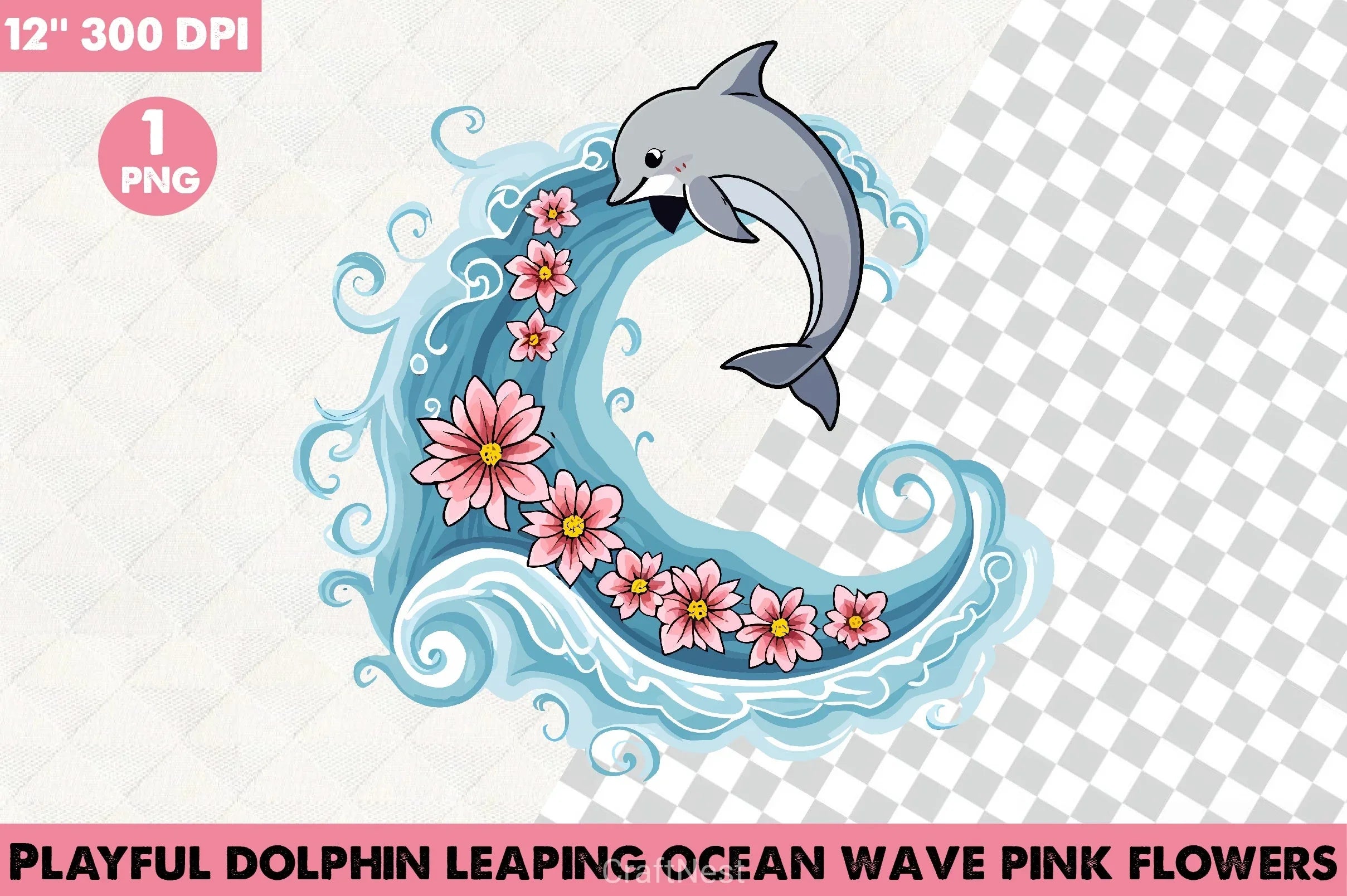 Playful Dolphin Clipart Bundle - CraftNest - Digital Crafting and Art