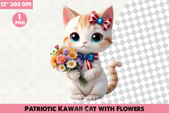Patriotic Kawaii Cat Clipart Bundle - CraftNest - Digital Crafting and Art