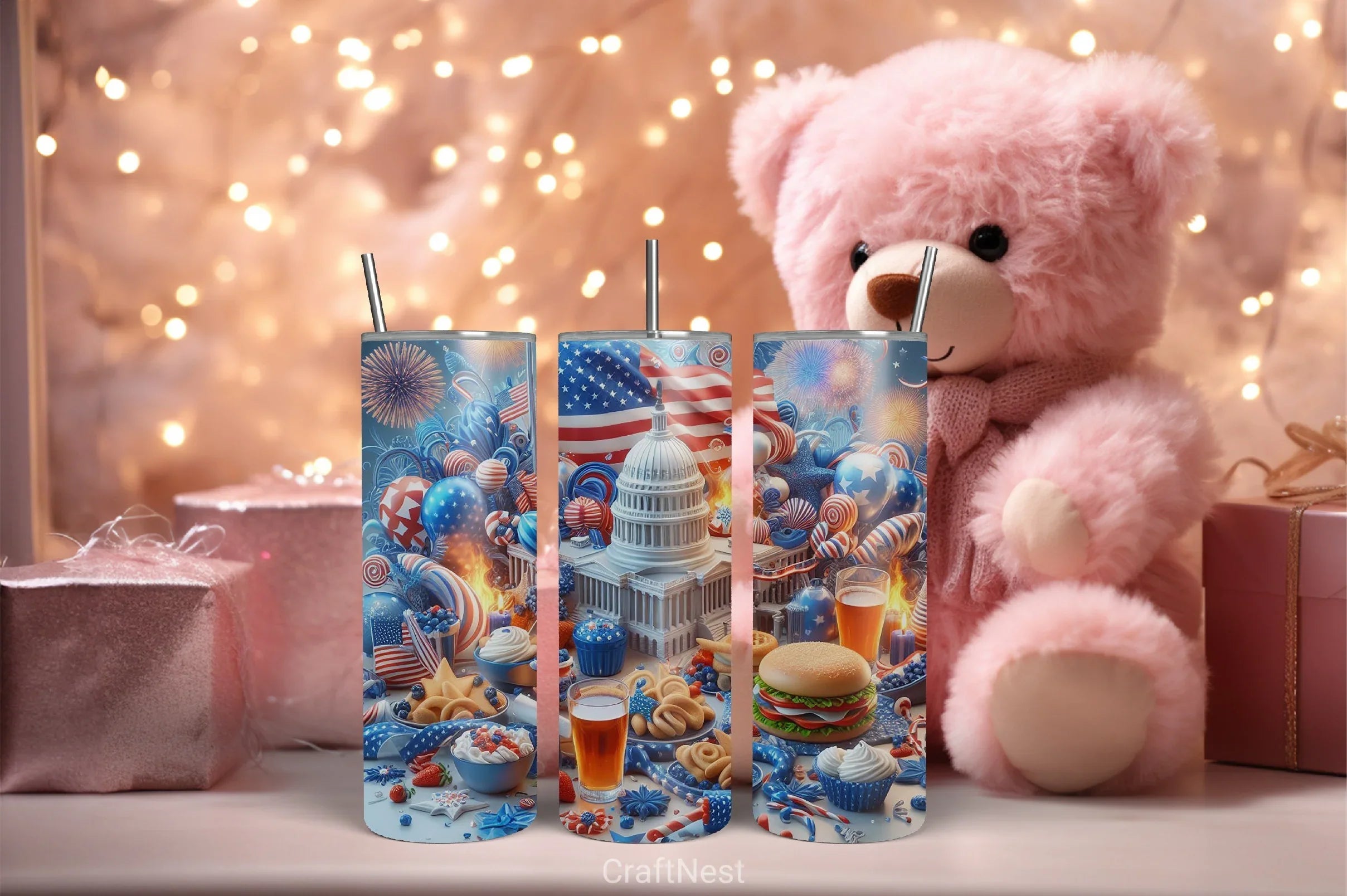 4th of July Tumbler Wrap Bundle 108 - CraftNest - Digital Crafting and Art