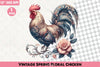 Vintage Spring Floral Chicken Clipart Bundle