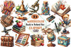 Vintage Back to School Clipart Bundle