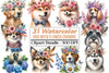 Dog Flower Crowns Clipart Bundle